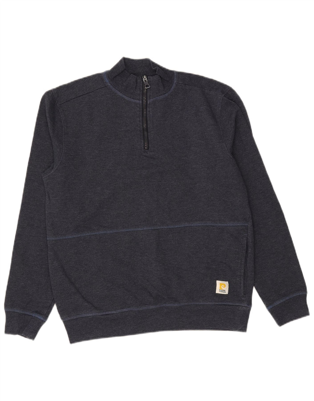 Pierre Cardin Mens Zip Neck Sweatshirt Jumper Small Navy Blue Cotton