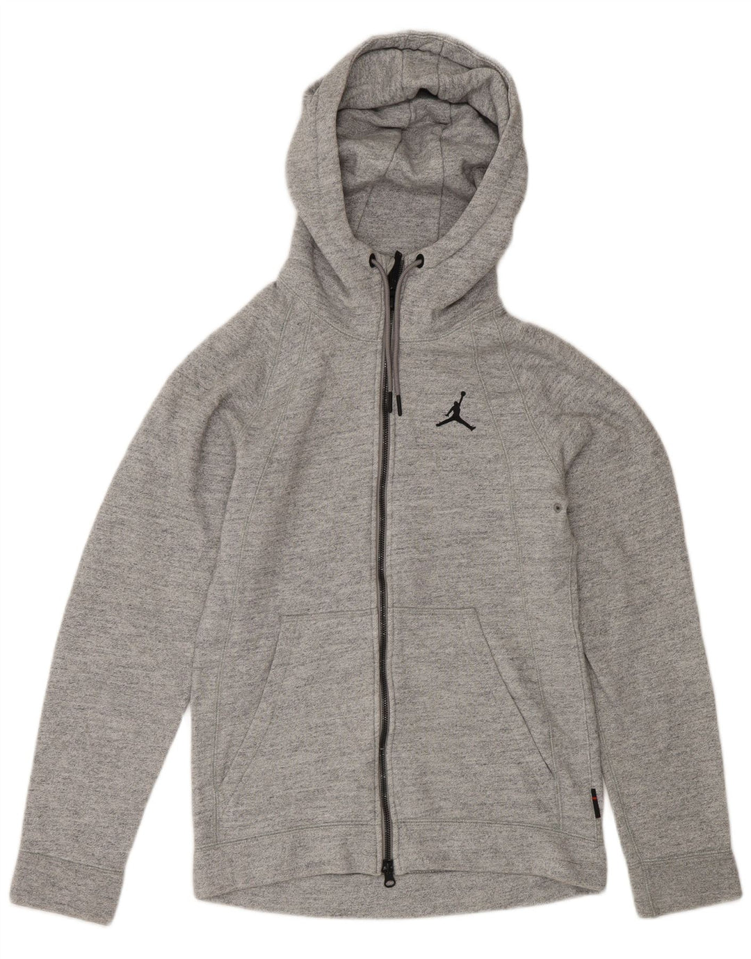 Jordan Mens Zip Hoodie Sweater Small Grey Flecked Cotton