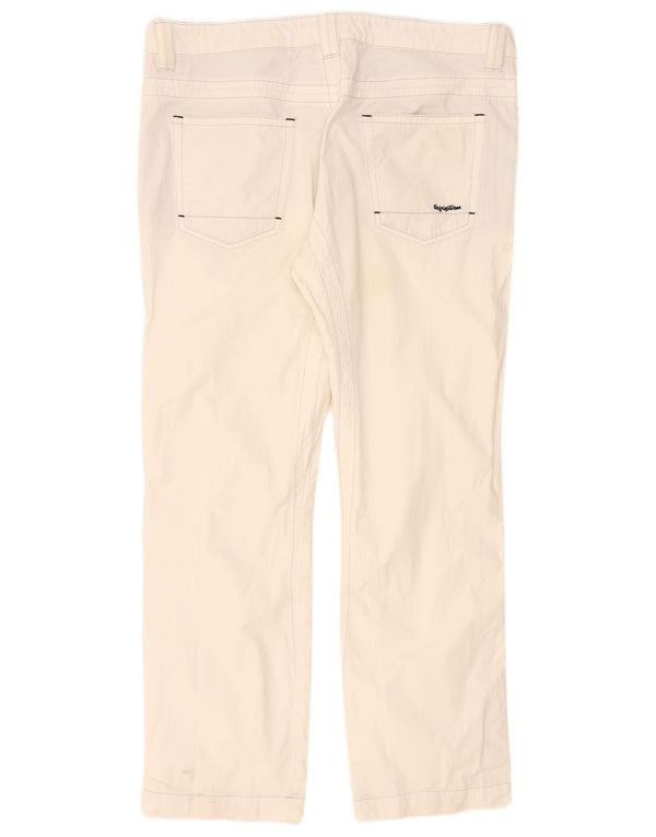 Refrigiwear Mens Straight Casual Trousers W36 L30 White Cotton