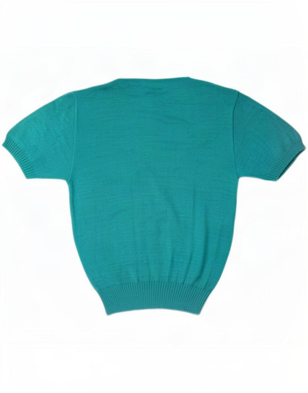 Maglificio Womens Crew Neck Jumper Sweater UK 16 Large Turquoise