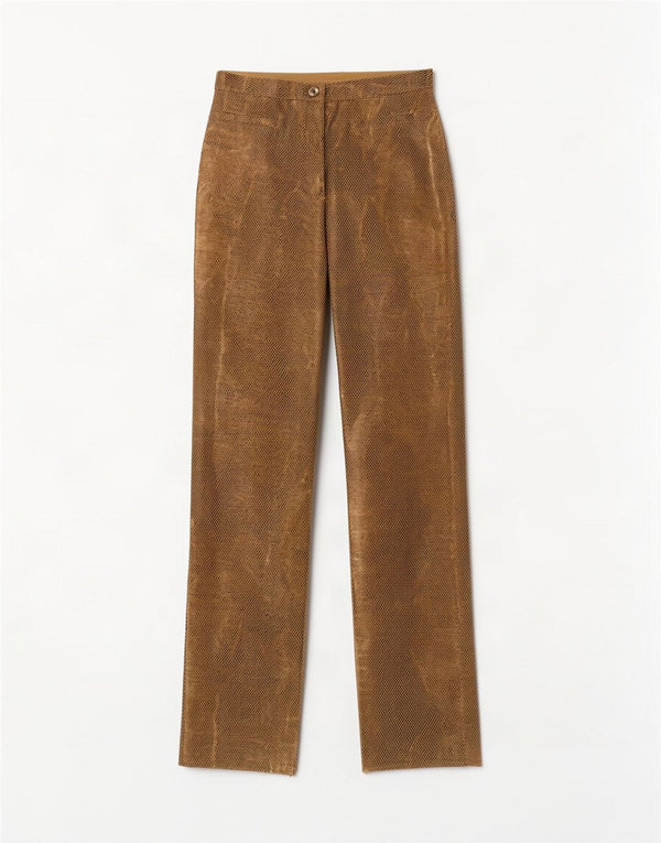 Vintage Womens High Waist Casual Trousers IT 42 Medium W26 L31 Brown