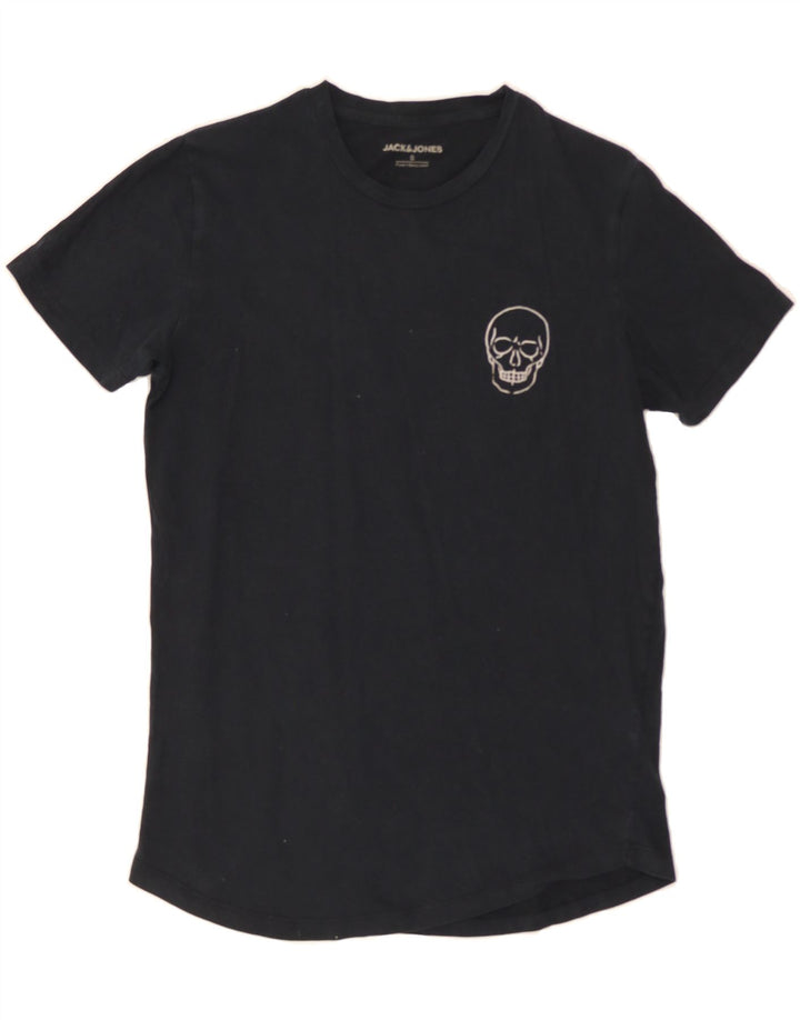 JACK & JONES Mens T-Shirt Top Small Black Cotton Vintage Jack & Jones and Second-Hand Jack & Jones from Messina Hembry 