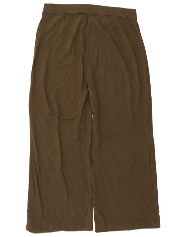 Marks & Spencer Womens Wide Leg Casual Trousers UK 18 XL W38 L29 Khaki