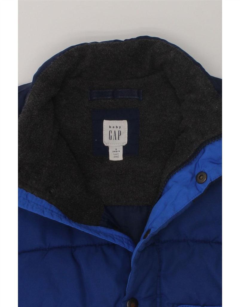 GAP Boys Padded Gilet 4-5 Years Blue Colourblock Polyester | Vintage Gap | Thrift | Second-Hand Gap | Used Clothing | Messina Hembry 