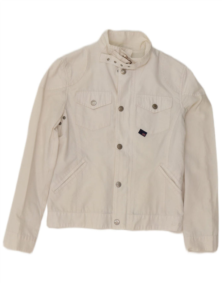 Rifle Womens Heritage Utility Jacket UK 12 Medium White Cotton