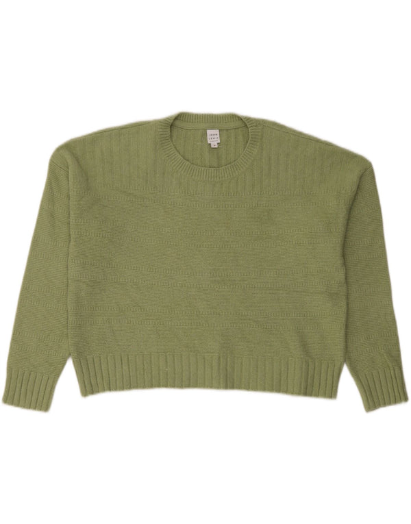 John Lewis Womens Crop Oversized Crew Neck Jumper Sweater UK 14 Large Green
