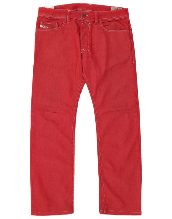 Diesel Mens Safado Straight Jeans W32 L29 Red Cotton