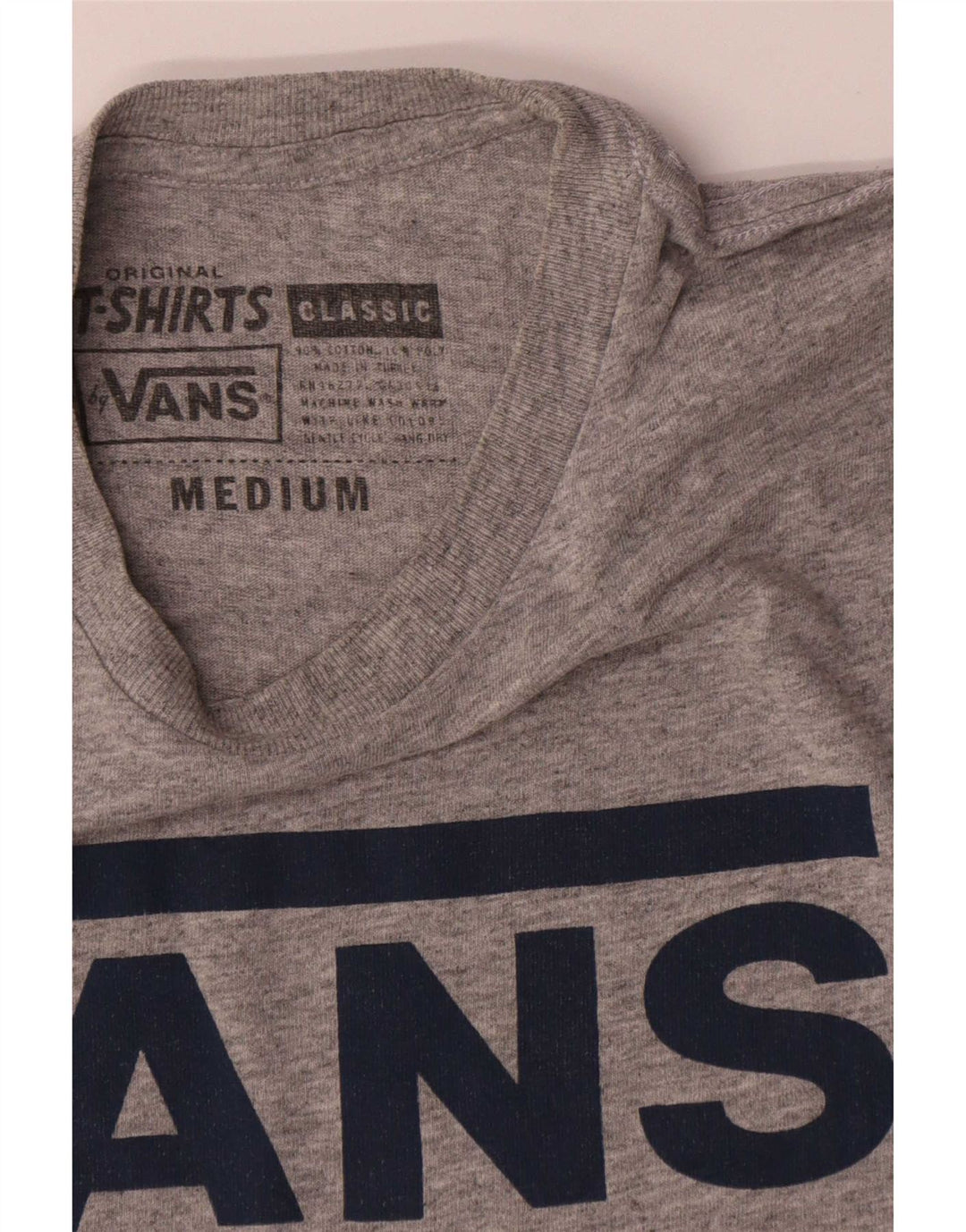 Vans Mens Graphic T-Shirt Top Medium Grey Cotton