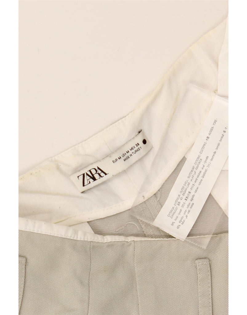 ZARA Womens Straight Capri Trousers Medium W28 L24 Grey Lyocell Vintage Zara and Second-Hand Zara from Messina Hembry 