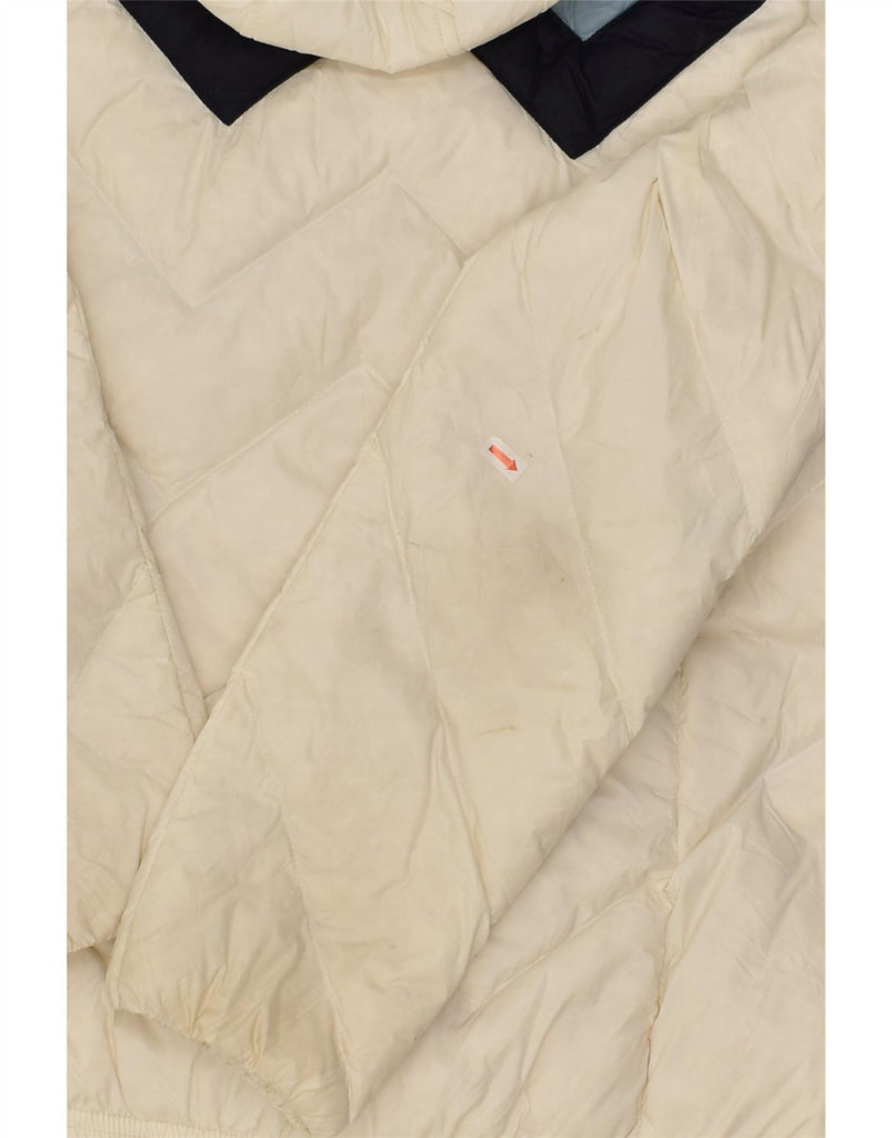 MICHAEL KORS Womens Hooded Padded Jacket UK 14 Medium White Colourblock Vintage Michael Kors and Second-Hand Michael Kors from Messina Hembry 