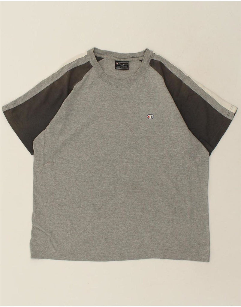 CHAMPION Mens T-Shirt Top Medium Grey Colourblock Vintage Champion and Second-Hand Champion from Messina Hembry 