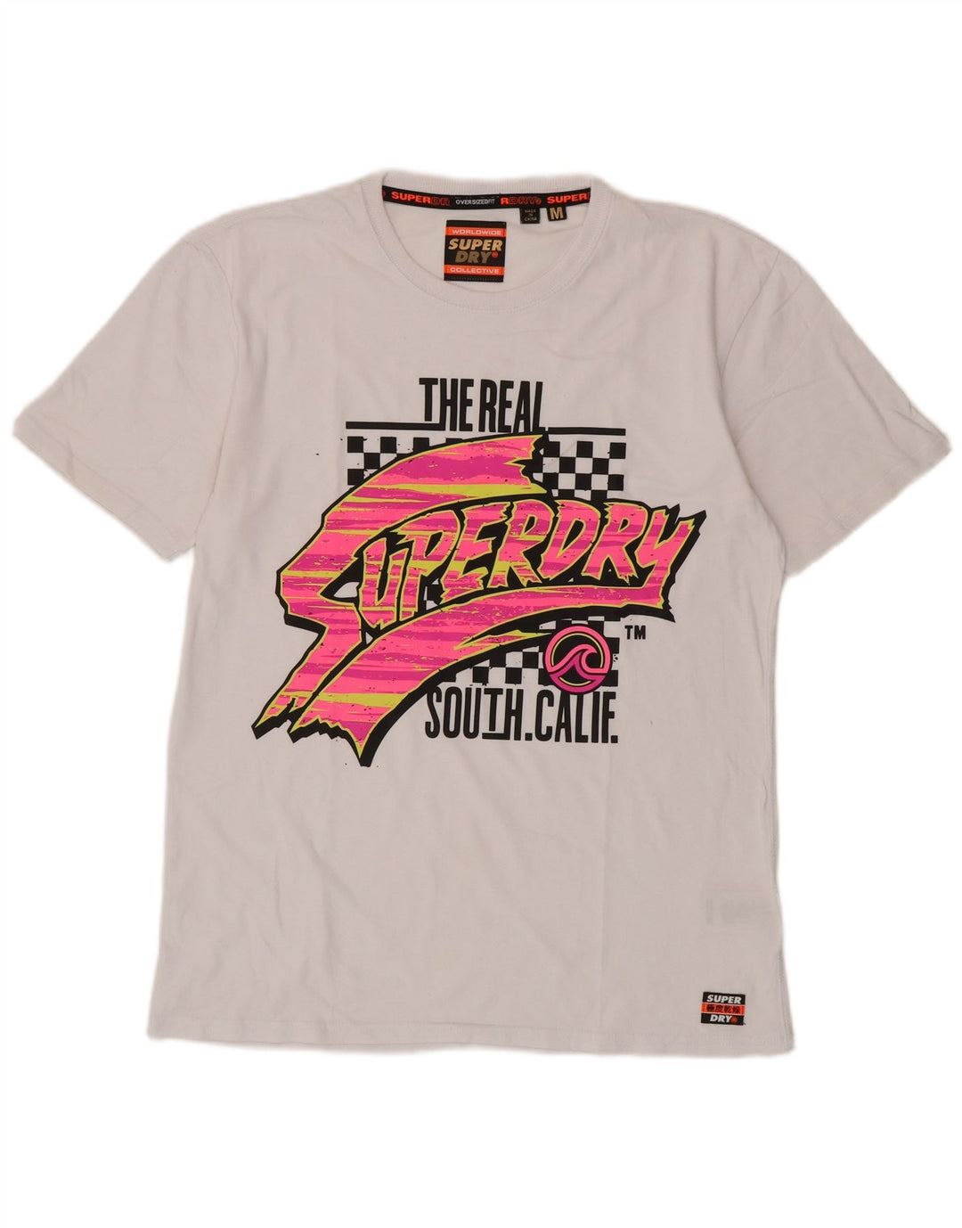 Superdry Mens Graphic T-Shirt Top Medium White Cotton