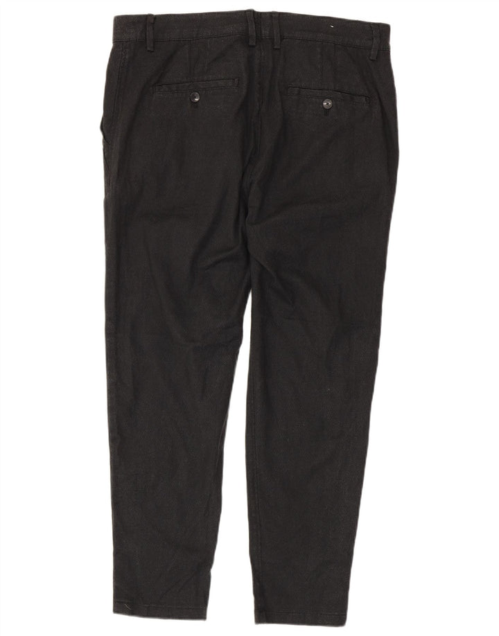 ZARA Mens Slim Chino Trousers EU 46 XL W36 L27 Grey Polyester