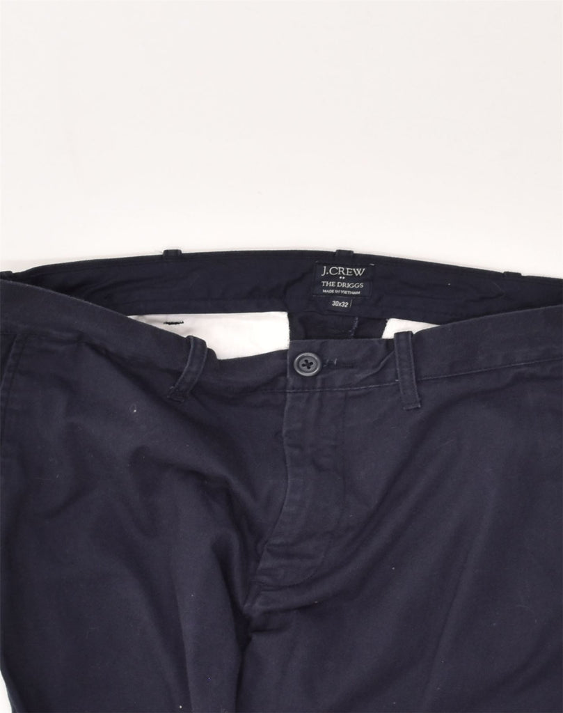 J. CREW Mens Driggs Slim Chino Trousers W30 L32 Navy Blue Cotton | Vintage J. Crew | Thrift | Second-Hand J. Crew | Used Clothing | Messina Hembry 