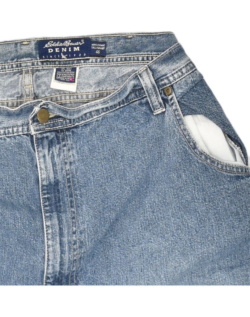 EDDIE BAUER Mens Cargo Straight Jeans W46 L31 Blue Cotton | Vintage Eddie Bauer | Thrift | Second-Hand Eddie Bauer | Used Clothing | Messina Hembry 