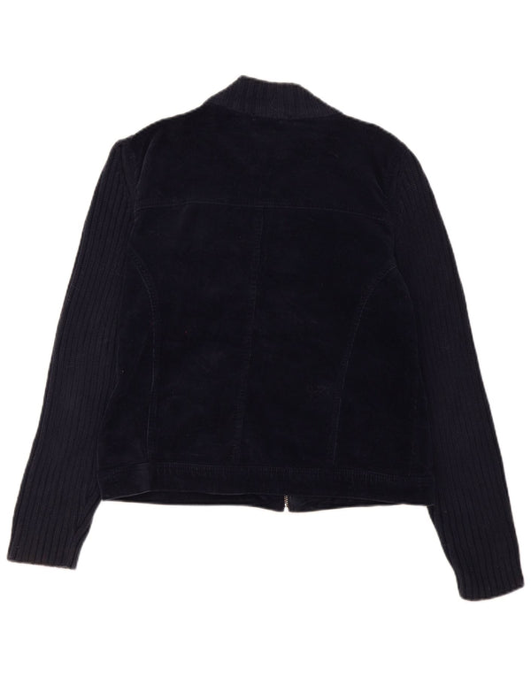 Marks & Spencer Womens Corduroy Jacket UK 16 Large  Navy Blue Cotton