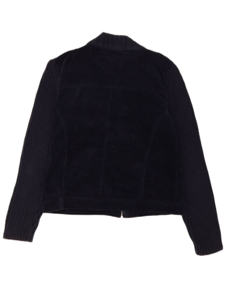 Marks & Spencer Womens Corduroy Jacket UK 16 Large  Navy Blue Cotton