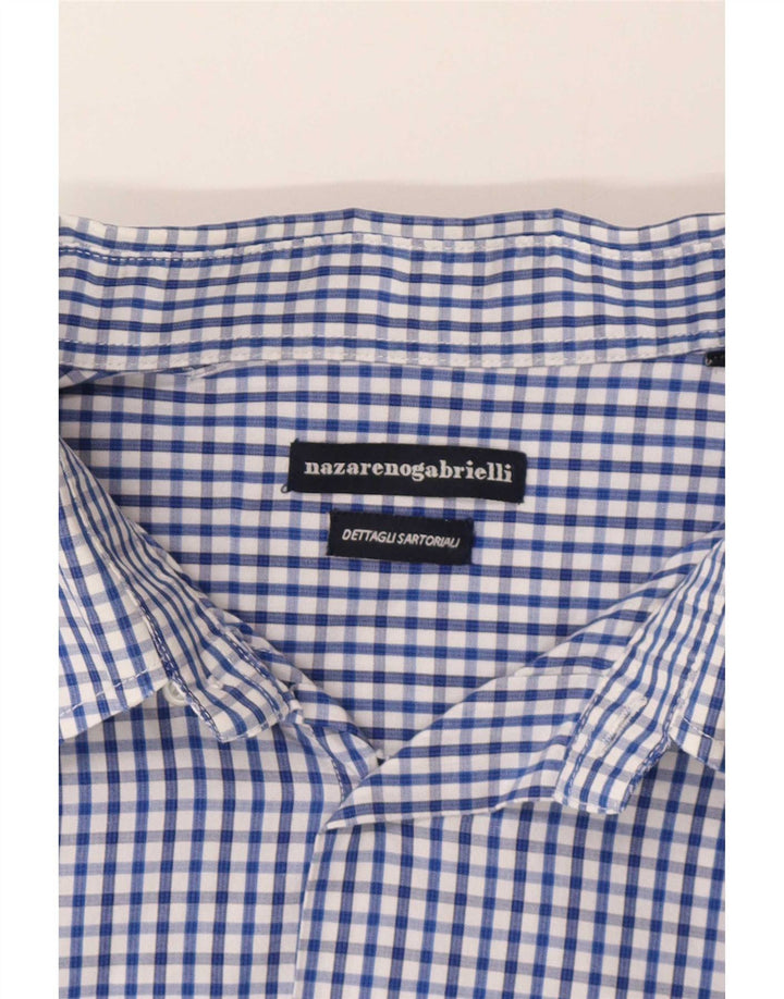 Nazareno Gabrielli Mens Shirt 2XL Blue Gingham