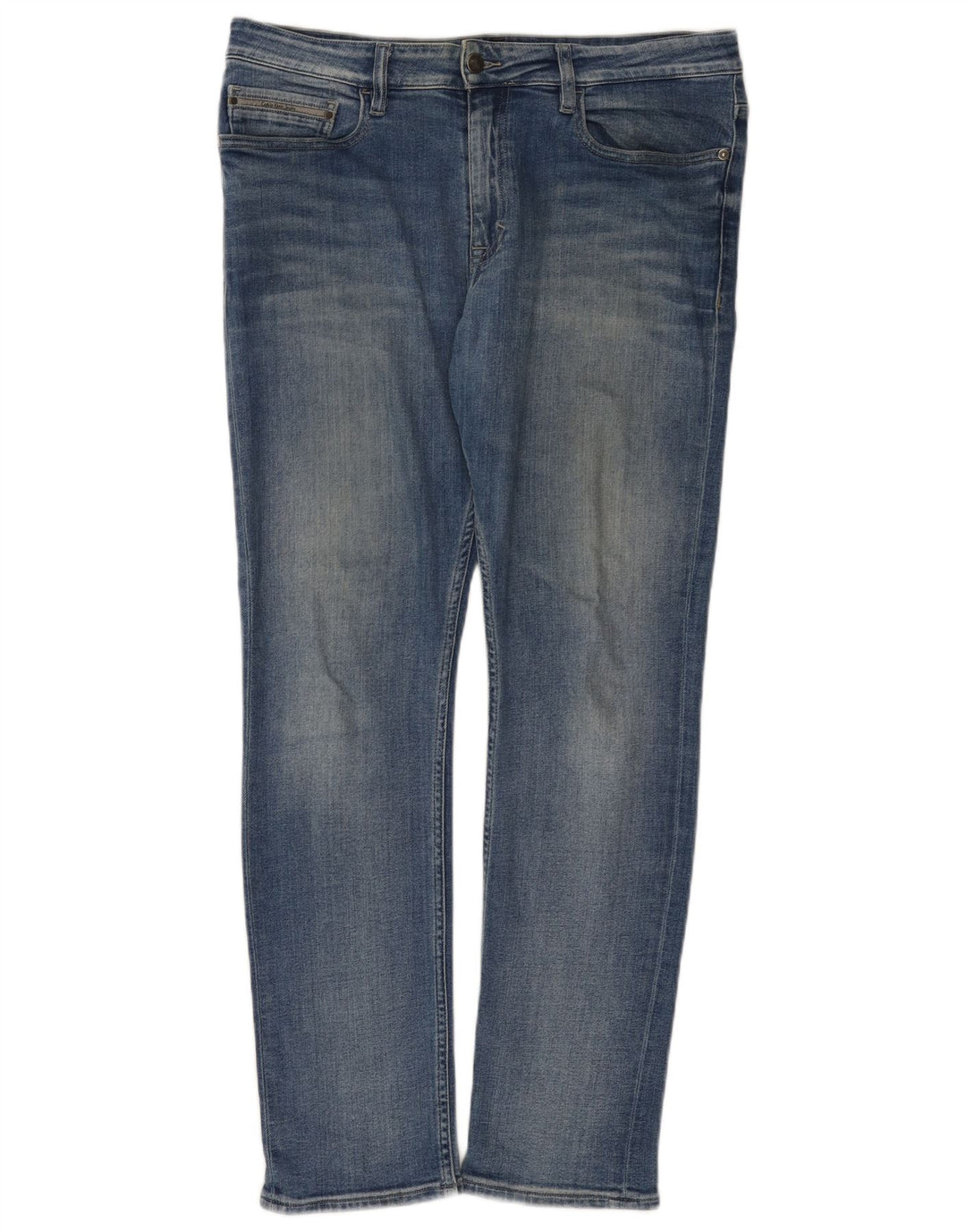 Calvin Klein Mens Slim Jeans W34 L32 Blue Cotton