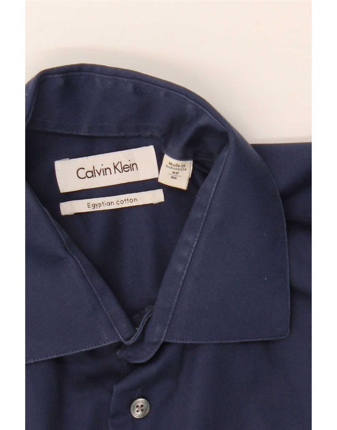 Calvin Klein Mens Shirt Size 40 Medium Navy Blue
