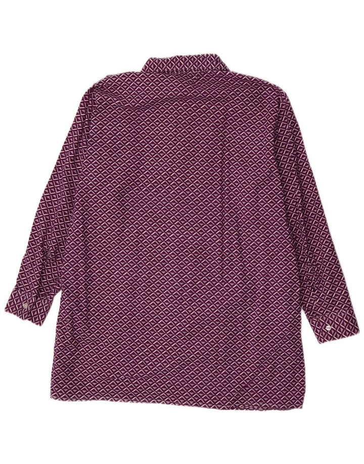 VINTAGE Mens Shirt Size 42 Large Purple Geometric