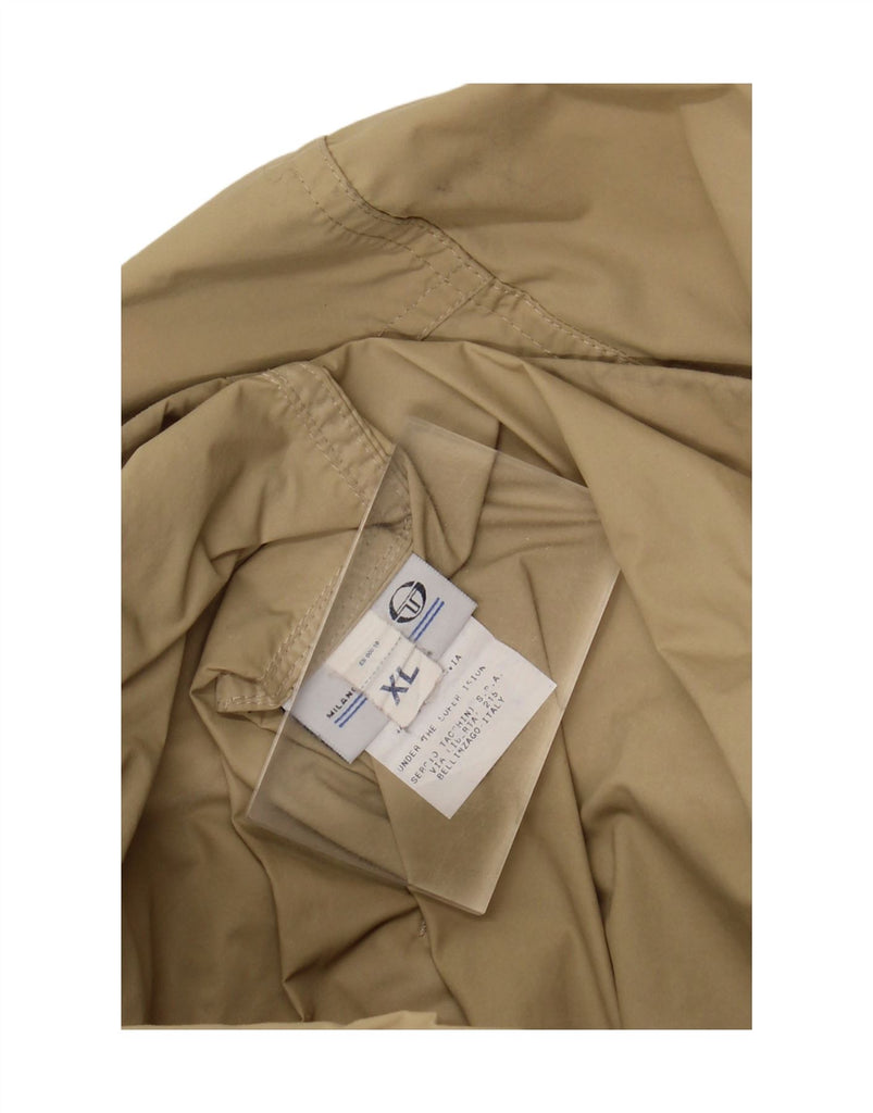 SERGIO TACCHINI Mens Hooded Utility Jacket UK 42 XL Beige Polyamide Vintage Sergio Tacchini and Second-Hand Sergio Tacchini from Messina Hembry 