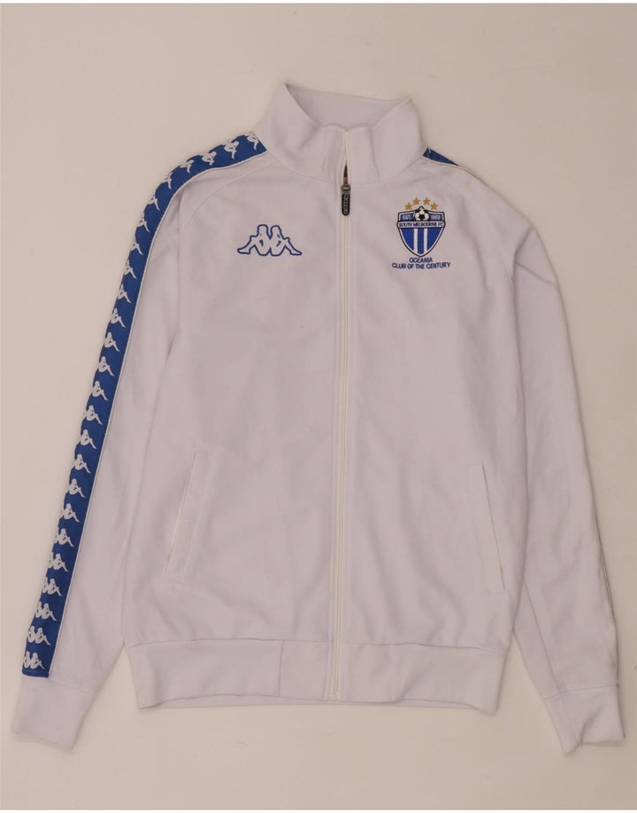 Kappa Mens Graphic Tracksuit Top Jacket Medium White Colourblock Polyester