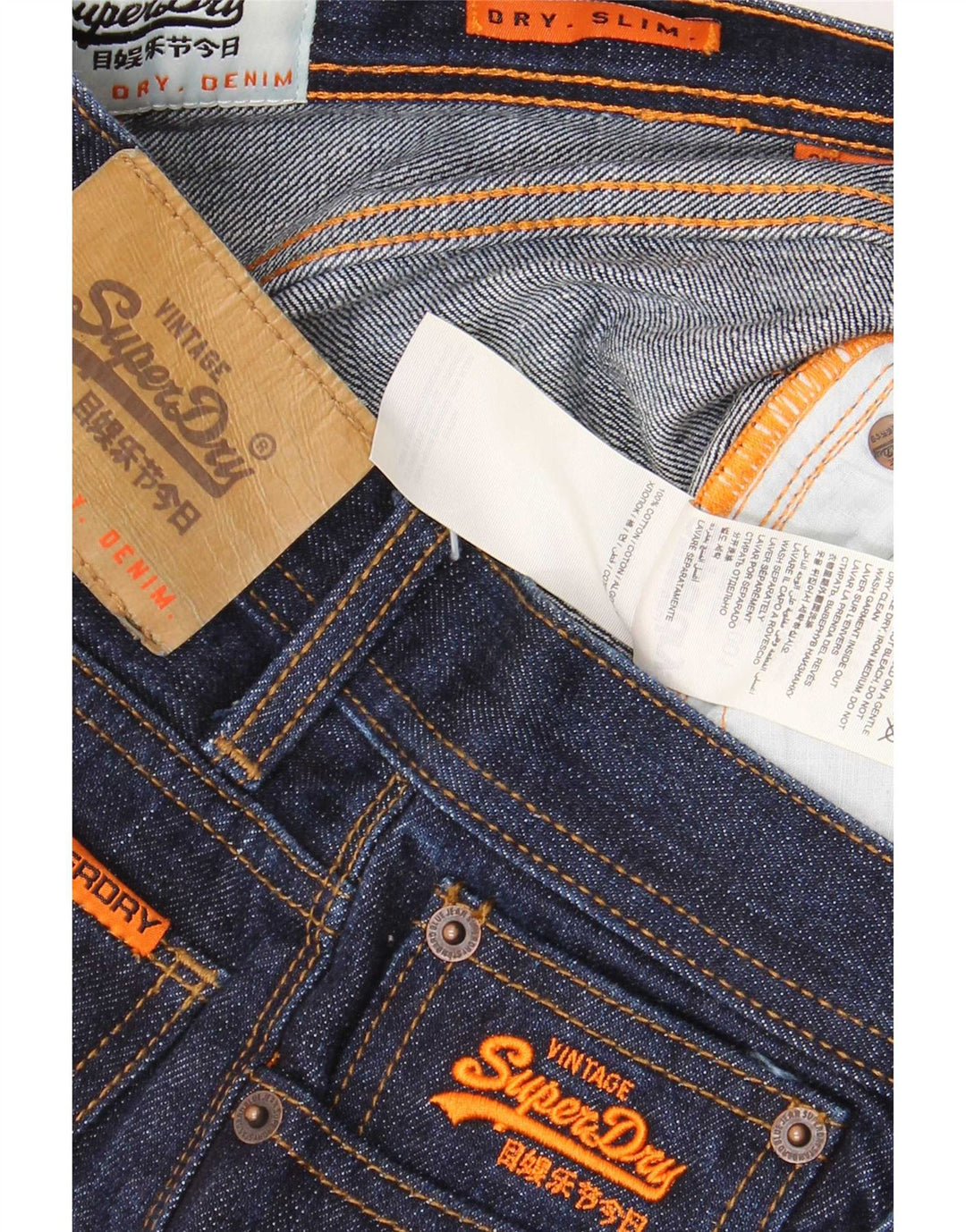 Superdry Womens Slim Jeans W28 L30 Navy Blue Cotton