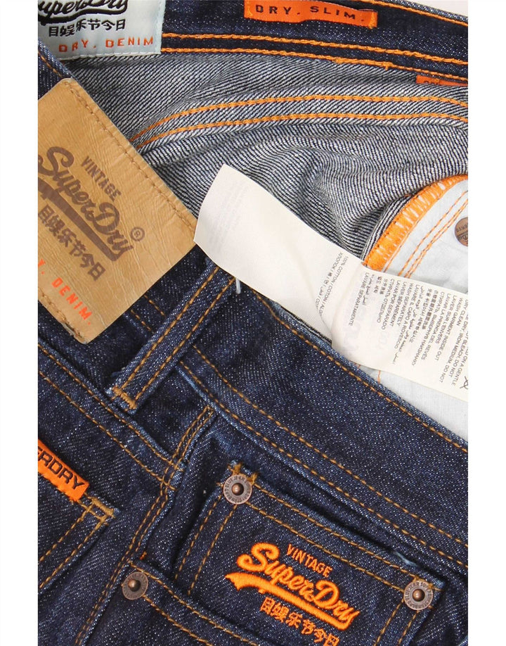 Superdry Womens Slim Jeans W28 L30 Navy Blue Cotton