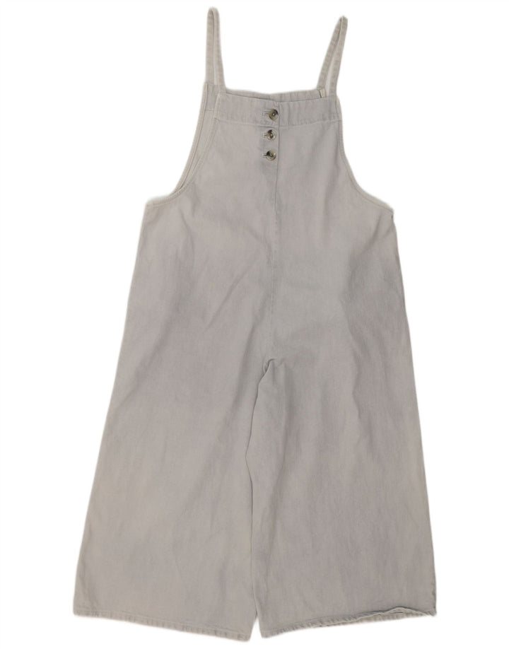 Zara Womens Denim Playsuit UK 16 Large Blue Cotton