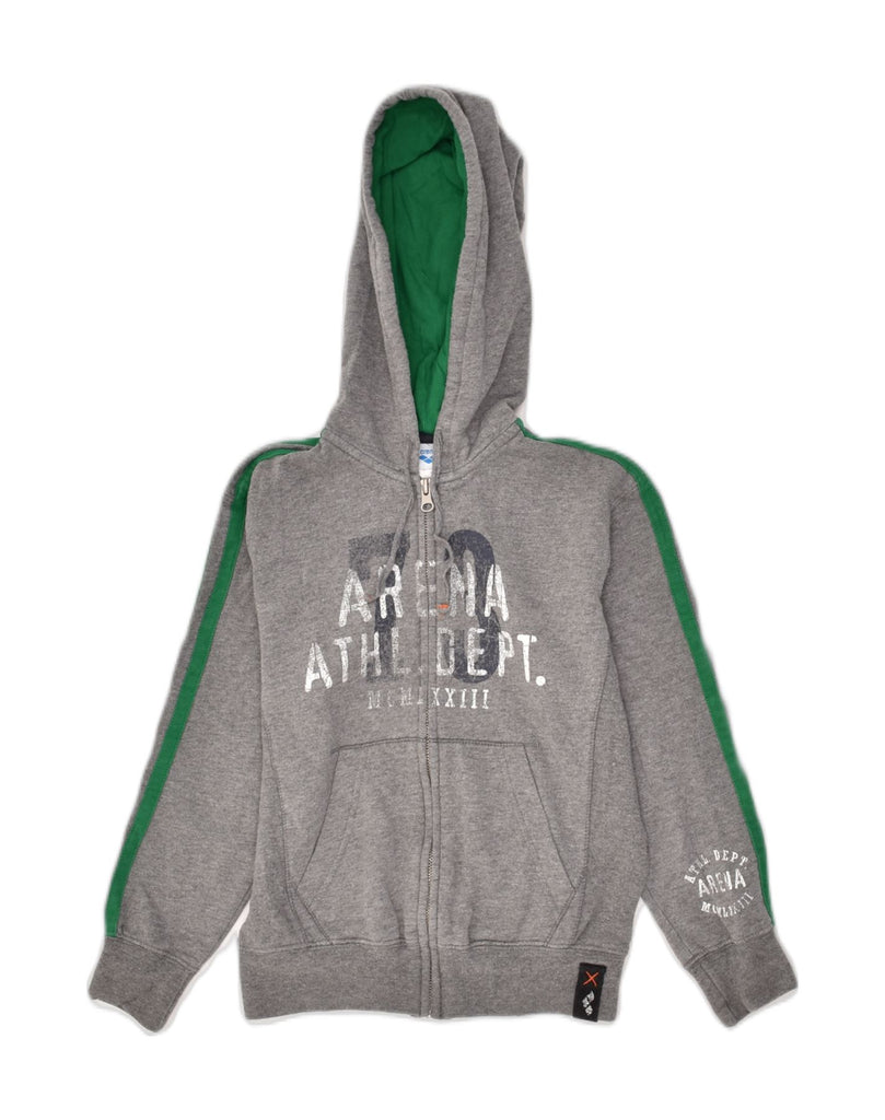 ARENA Boys Graphic Zip Hoodie Sweater 7-8 Years Grey Cotton | Vintage Arena | Thrift | Second-Hand Arena | Used Clothing | Messina Hembry 