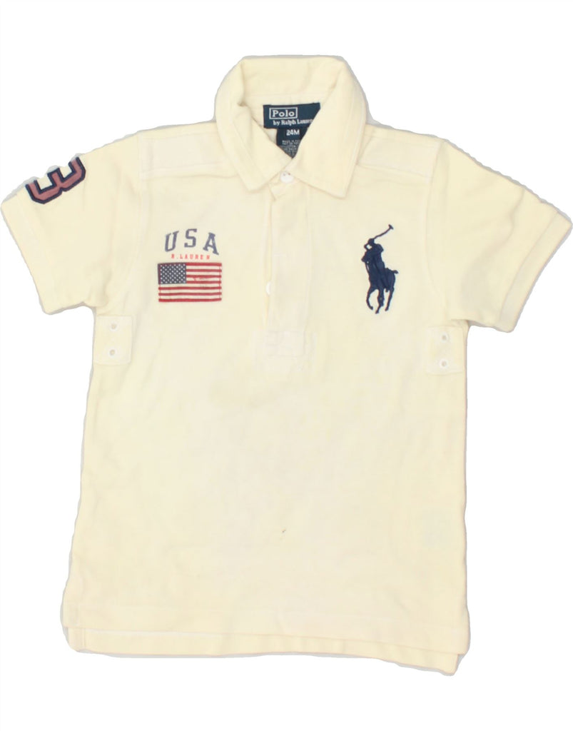 POLO RALPH LAUREN Baby Boys Graphic Polo Shirt 18-24 Months Off White | Vintage Polo Ralph Lauren | Thrift | Second-Hand Polo Ralph Lauren | Used Clothing | Messina Hembry 