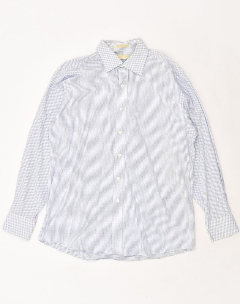 MICHAEL KORS Mens Shirt Size 16 1/2 Large White Check Cotton | Vintage Michael Kors | Thrift | Second-Hand Michael Kors | Used Clothing | Messina Hembry 