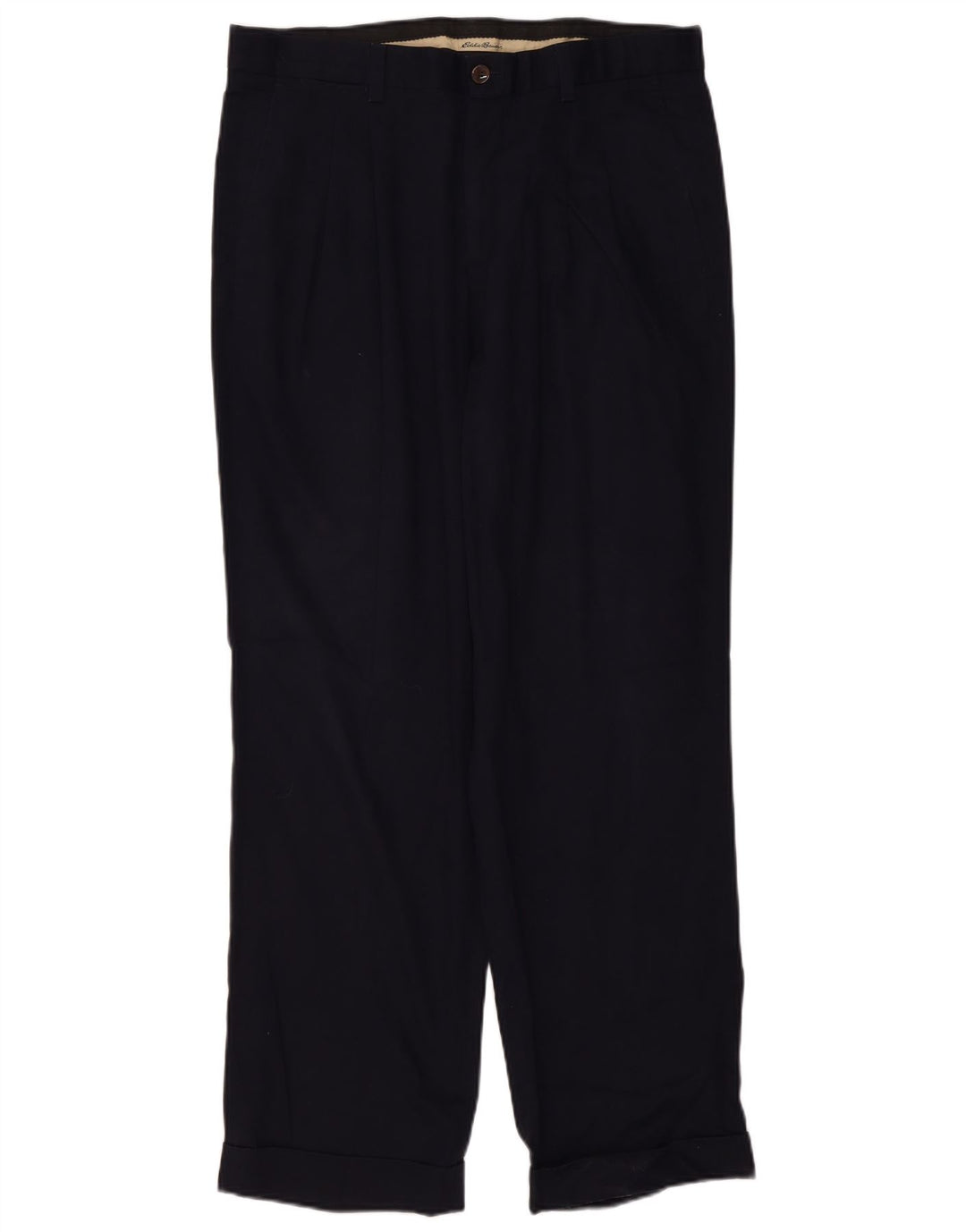 Eddie Bauer Mens Wrinkle Resistant Chino Trousers W35 L32 Navy Blue Classic
