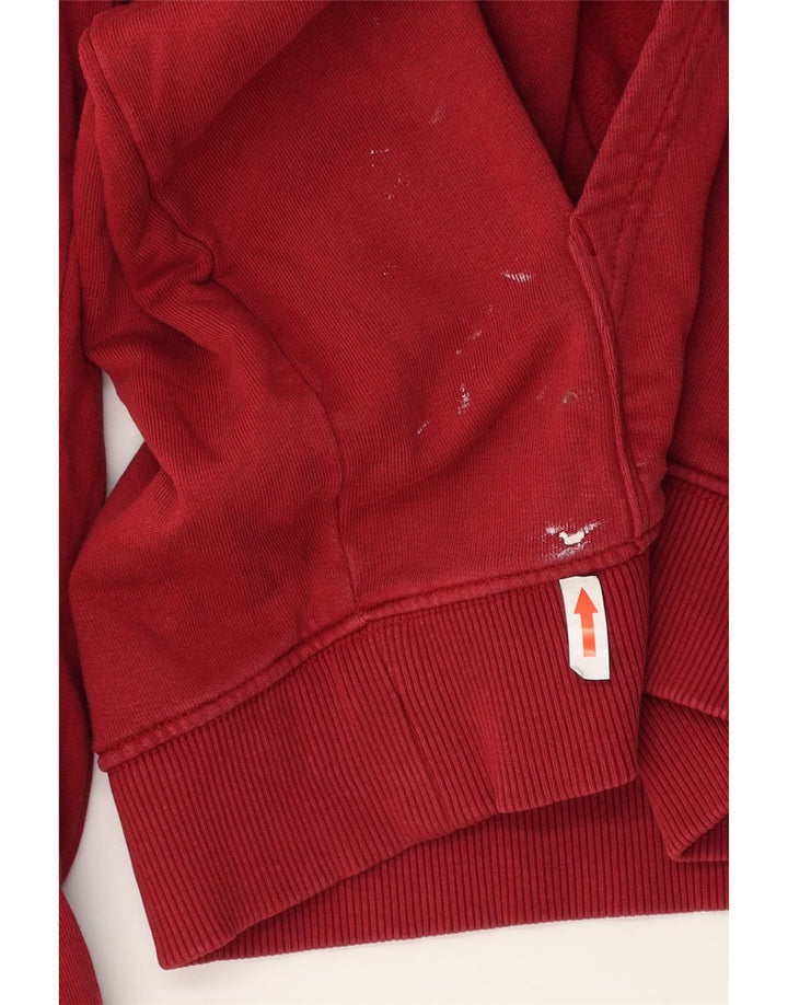 Vans Mens Graphic Hoodie Jumper Medium Red Cotton