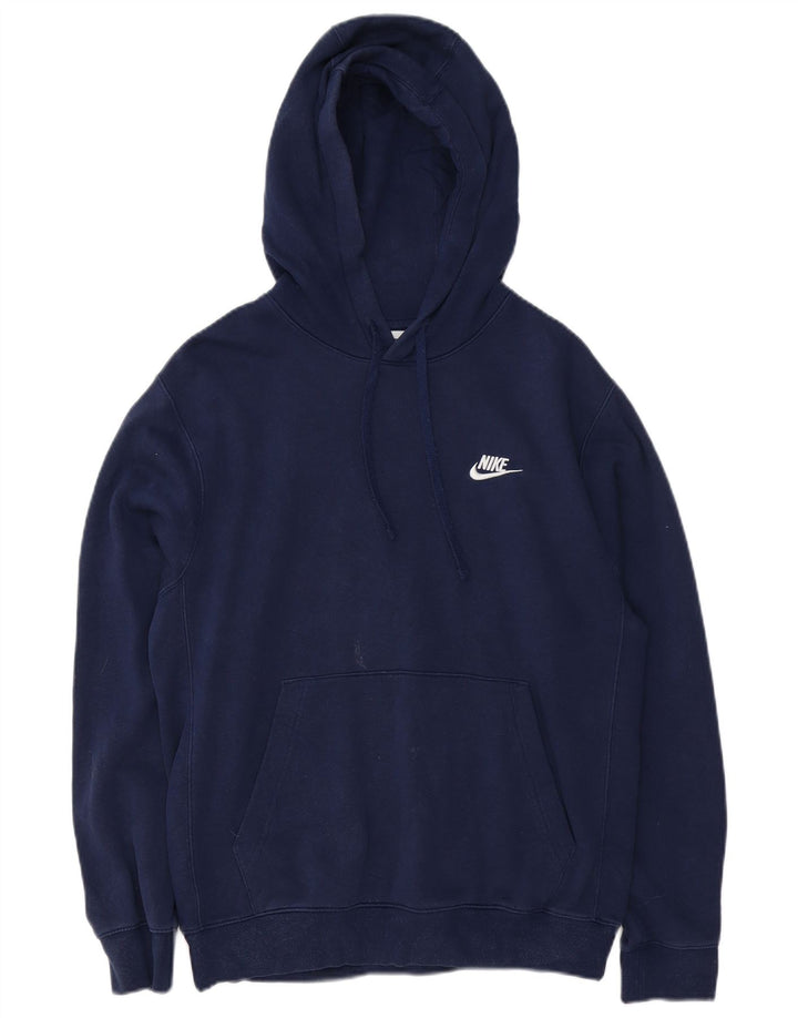 Nike Mens Hoodie Jumper Small Navy Blue Cotton
