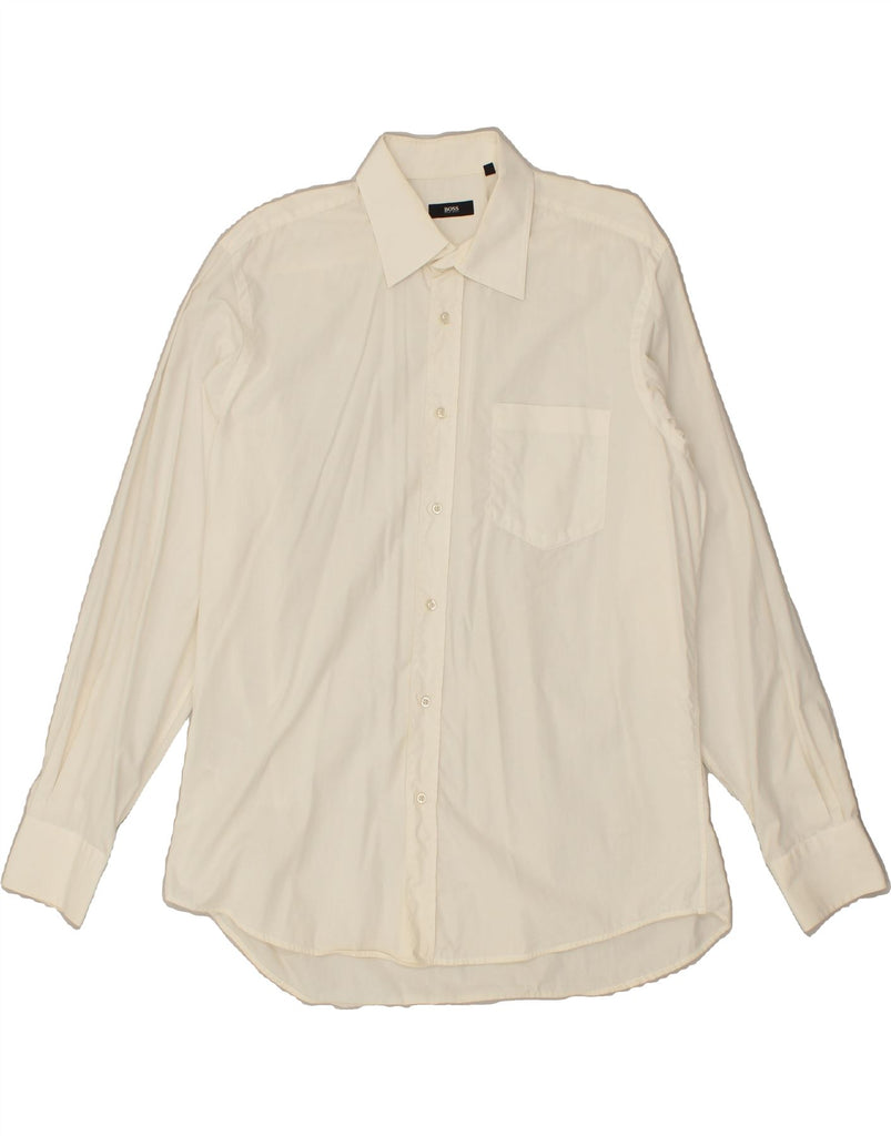 HUGO BOSS Mens Shirt Size 17 43 XL Off White | Vintage Hugo Boss | Thrift | Second-Hand Hugo Boss | Used Clothing | Messina Hembry 