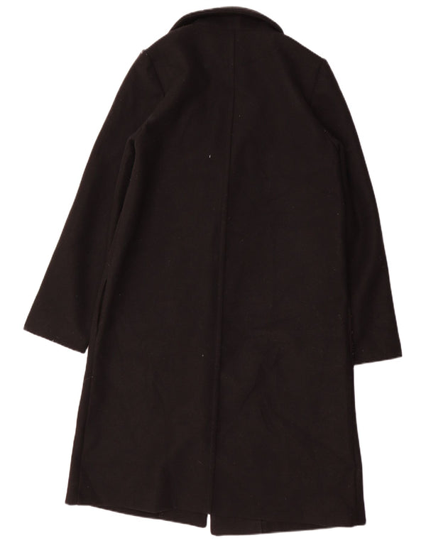 ZARA Womens Open Overcoat UK 14 Medium Black Polyester