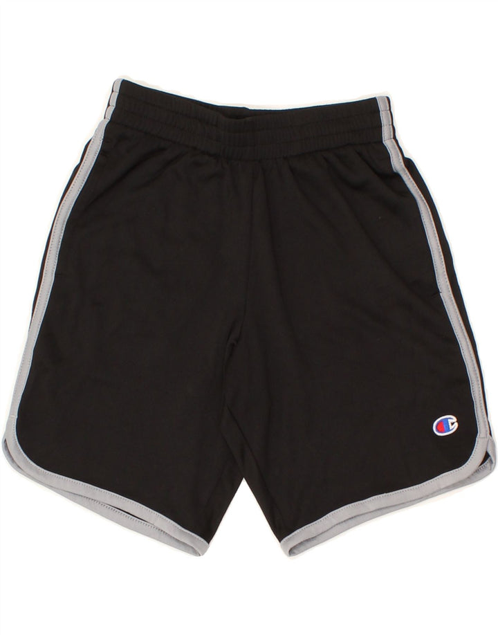 CHAMPION Boys Sport Shorts 7-8 Years Small Black Polyester Vintage Champion and Second-Hand Champion from Messina Hembry 