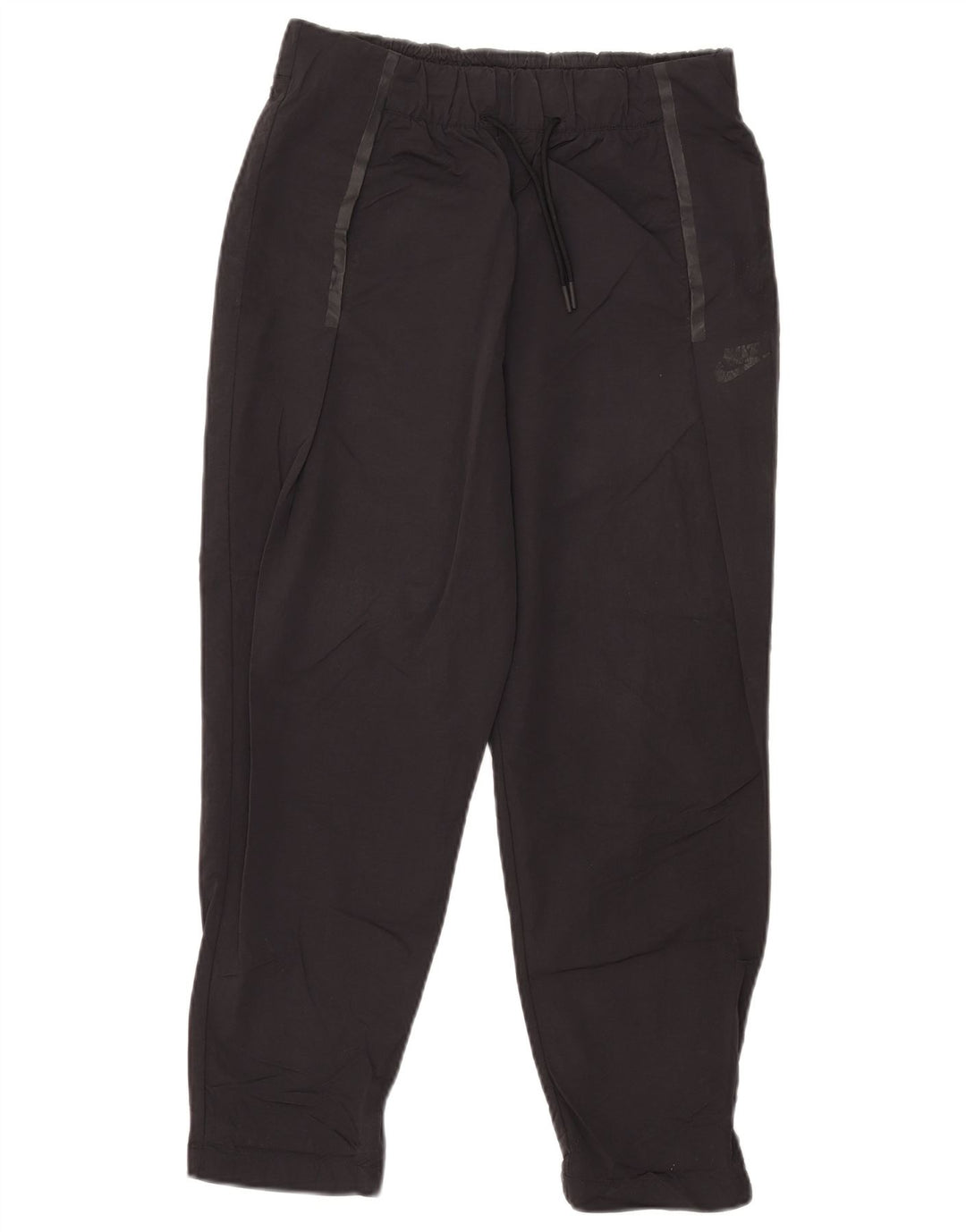 Nike Womens Crop Tracksuit Trousers UK 10 Small Black Nylon