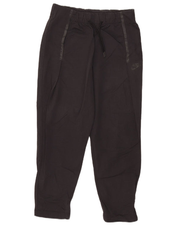 Nike Womens Crop Tracksuit Trousers UK 10 Small Black Nylon