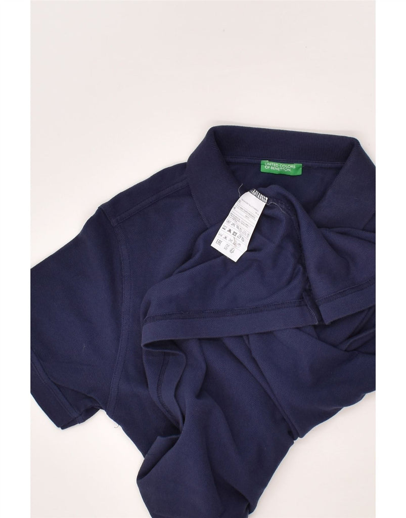 BENETTON Boys Polo Shirt 11-12 Years 2XL Navy Blue Cotton | Vintage Benetton | Thrift | Second-Hand Benetton | Used Clothing | Messina Hembry 