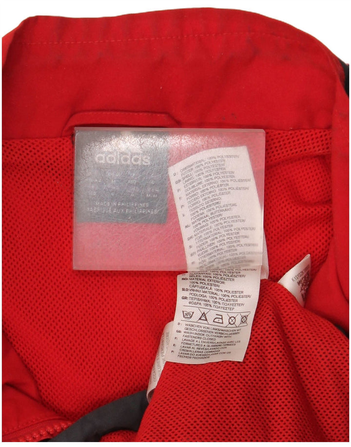 ADIDAS Mens Tracksuit Top Jacket UK 40/42 Medium Red Colourblock Polyester