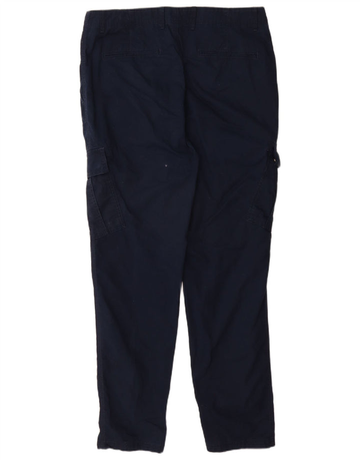 Marks & Spencer Mens Slim Cargo Trousers W36 L31 Navy Blue Cotton