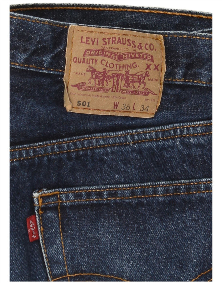 Levi's Mens 501 Straight Jeans W36 L34 Navy Blue