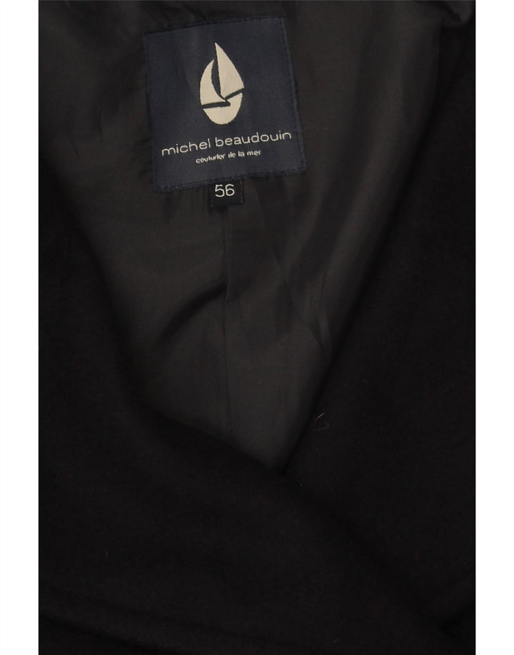 Michel Beaudouin Mens Pea Coat IT 56 4XL Navy Blue Wool
