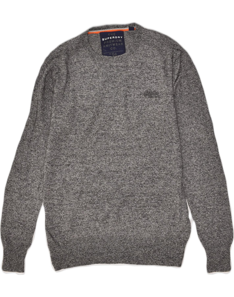 SUPERDRY Mens Premium Crew Neck Jumper Sweater Large Grey Cotton | Vintage Superdry | Thrift | Second-Hand Superdry | Used Clothing | Messina Hembry 