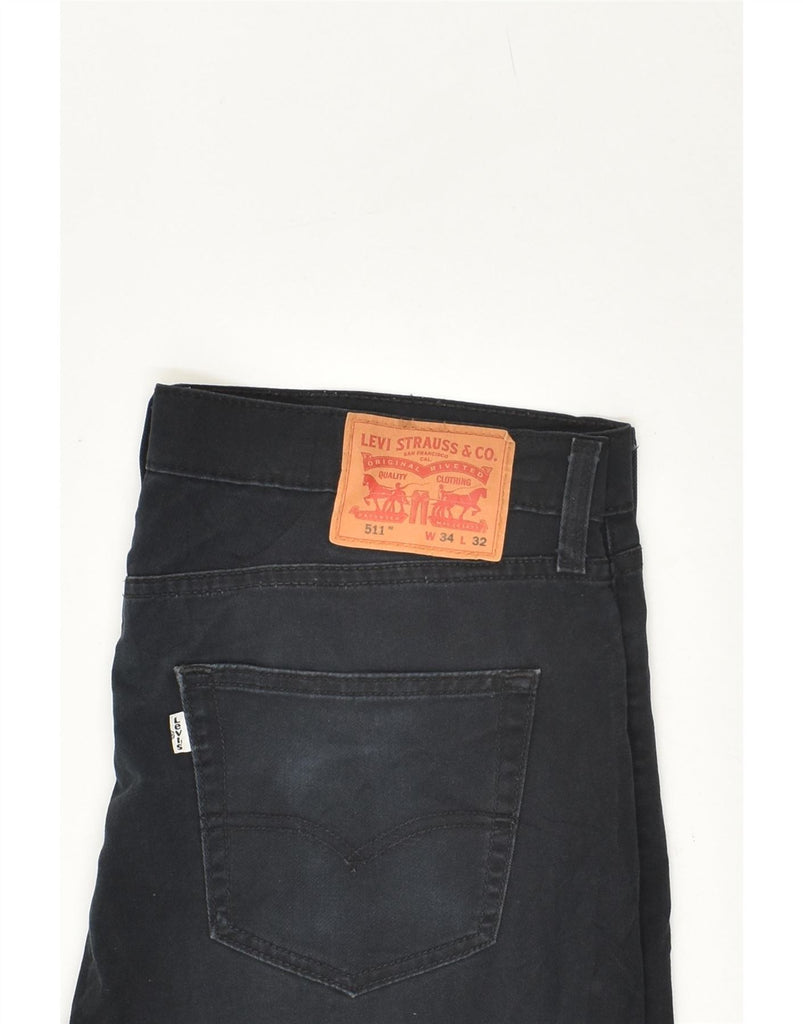 LEVI'S Mens 511 Slim Jeans W34 L32  Navy Blue | Vintage Levi's | Thrift | Second-Hand Levi's | Used Clothing | Messina Hembry 