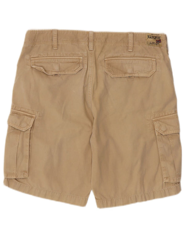 NAPAPIJRI Mens Cargo Shorts W34 Large Beige Cotton