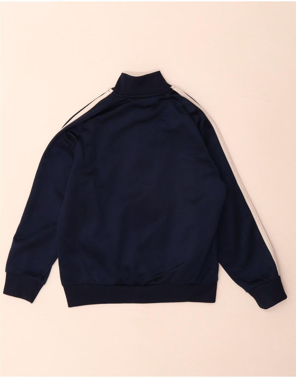 Adidas Boys Tracksuit Top Jacket 7-8 Years Navy Blue Colourblock Polyester